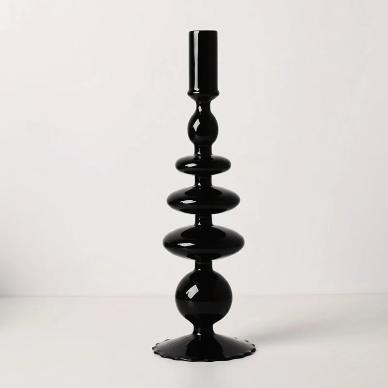 Euroselle Minimalist Glass Candle Holder Vase Decorative Art Piece
