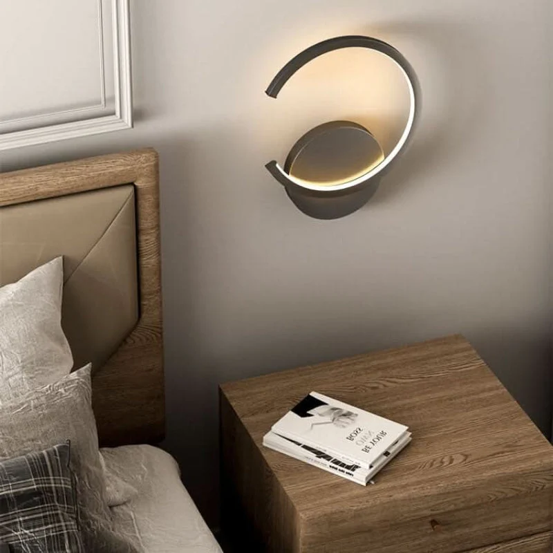 Euroselle LED Wall Sconce Metal Wall Mounted Integrated LED Black Finish 8W