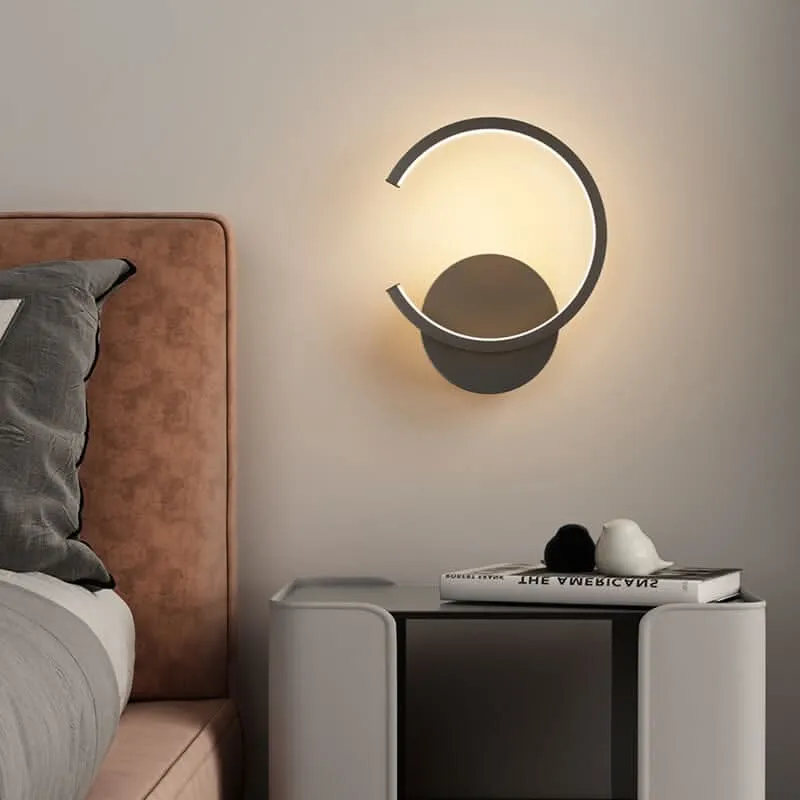 Euroselle LED Wall Sconce Metal Wall Mounted Integrated LED Black Finish 8W
