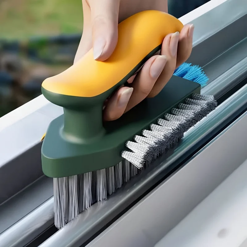 Euroselle 2-In-1 Crevice and Floor Scrub Brush, Durable Plastic, Portable Design