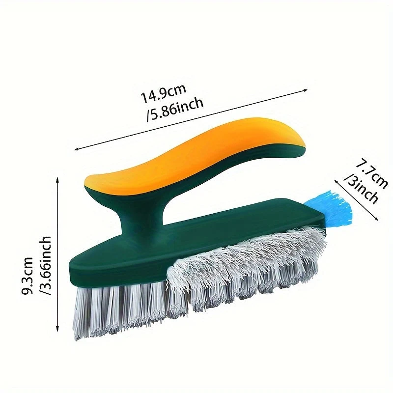 Euroselle 2-In-1 Crevice and Floor Scrub Brush, Durable Plastic, Portable Design