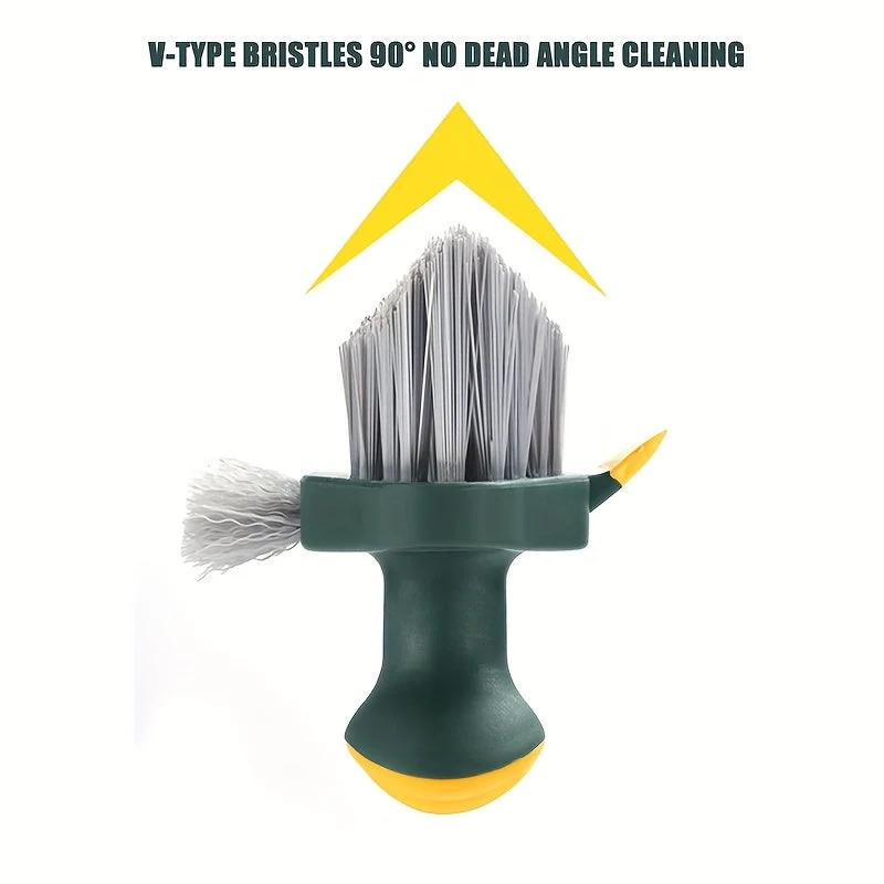 Euroselle 2-In-1 Crevice and Floor Scrub Brush, Durable Plastic, Portable Design