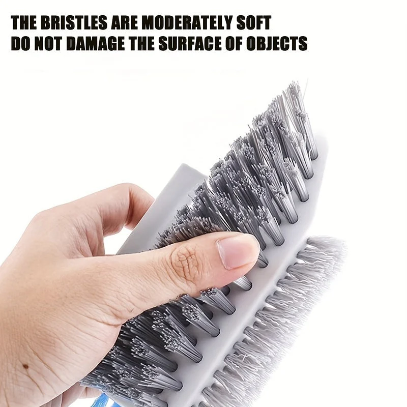 Euroselle 2-In-1 Crevice and Floor Scrub Brush, Durable Plastic, Portable Design