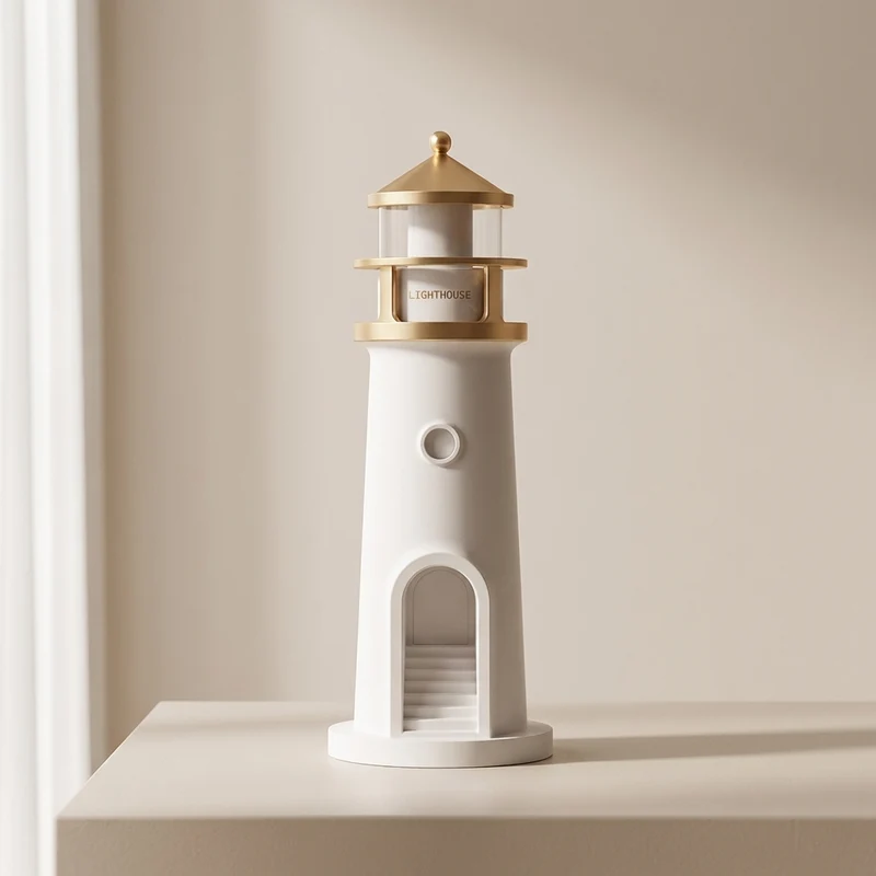Euroselle Lighthouse Moon Projection LED Night Light With Rechargeable Battery And Motion Sensor
