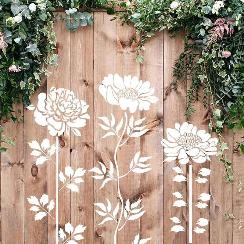 Euroselle 10-Piece Floral Stencil Set For Creative DIY Projects
