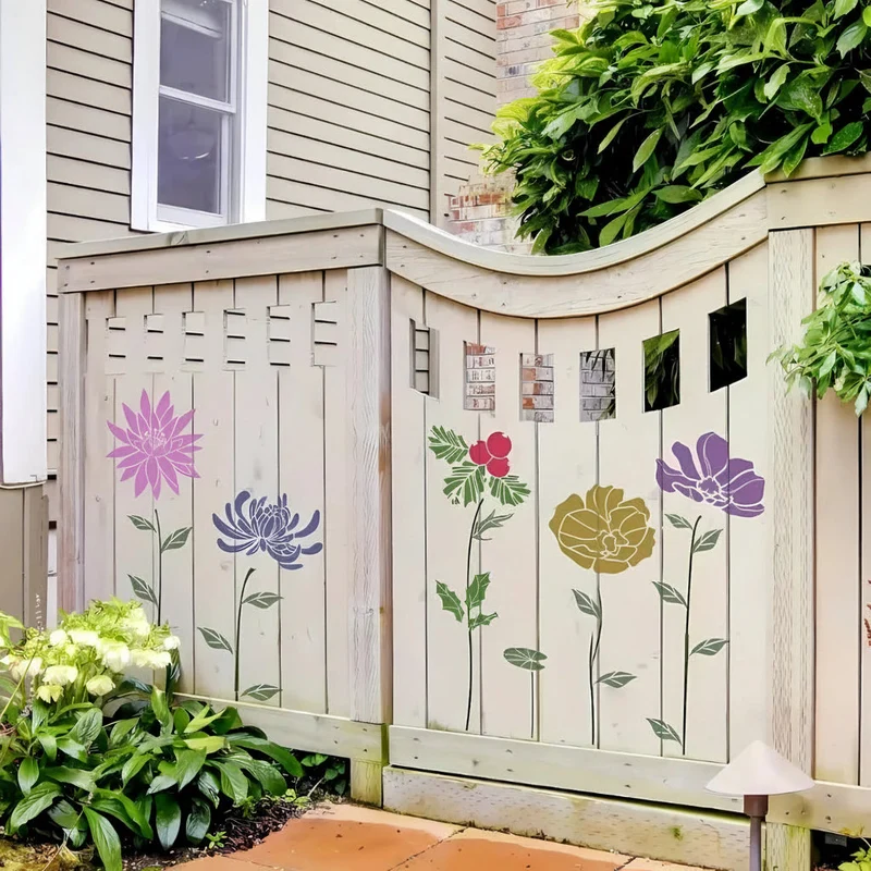 Euroselle 10-Piece Floral Stencil Set For Creative DIY Projects