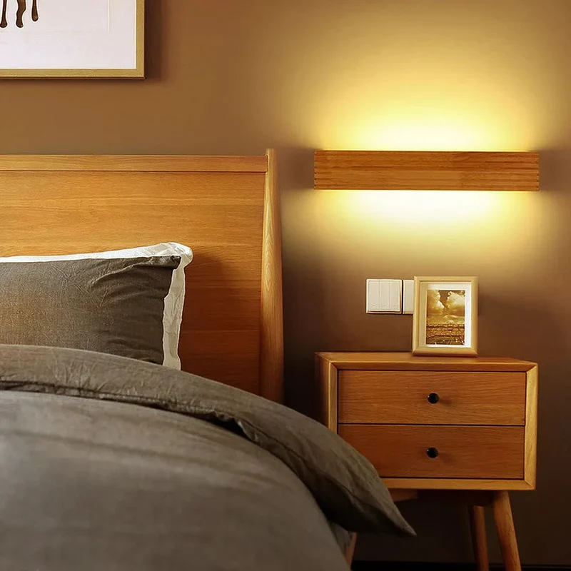 Euroselle Wall Light, Wood And Acrylic, E26 E27 Bulb Base, 110V/120V Direct Wired