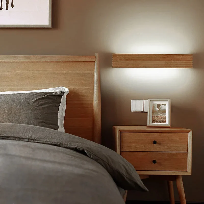 Euroselle Wall Light, Wood And Acrylic, E26 E27 Bulb Base, 110V/120V Direct Wired