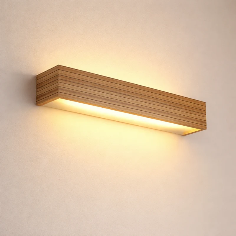 Euroselle Wall Light, Wood And Acrylic, E26 E27 Bulb Base, 110V/120V Direct Wired