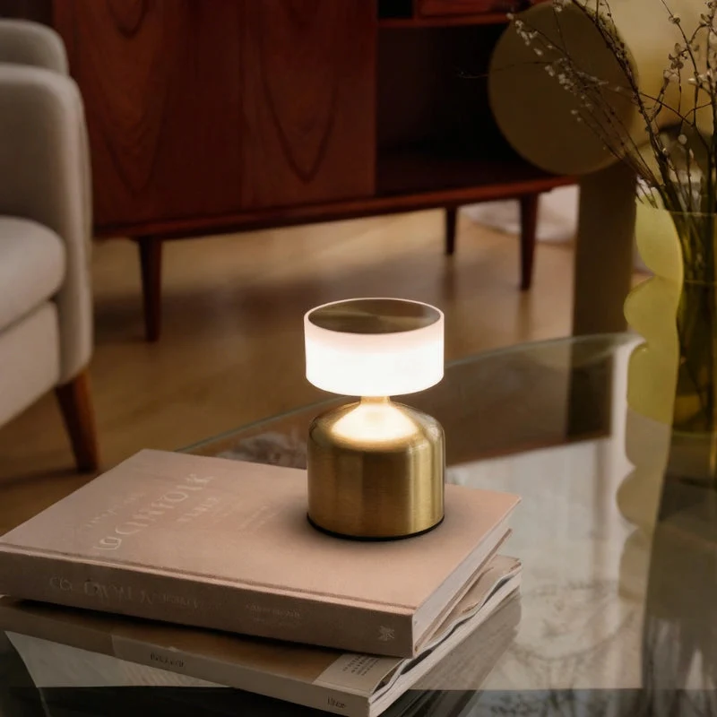 Euroselle Modern Wrought Iron Table Lamp Dimmable and Rechargeable With Customizable Illumination