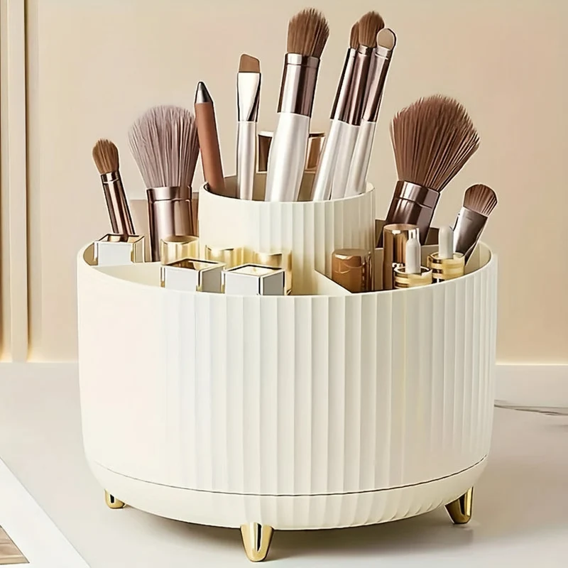 Euroselle 360-Degree Rotating Makeup Storage With Five Sections