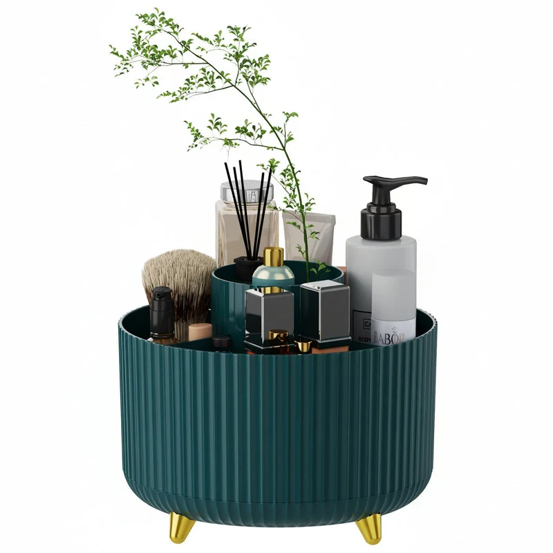 Euroselle 360-Degree Rotating Makeup Storage With Five Sections