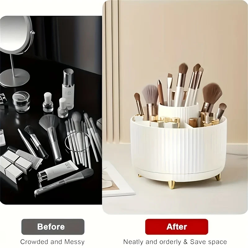 Euroselle 360-Degree Rotating Makeup Storage With Five Sections