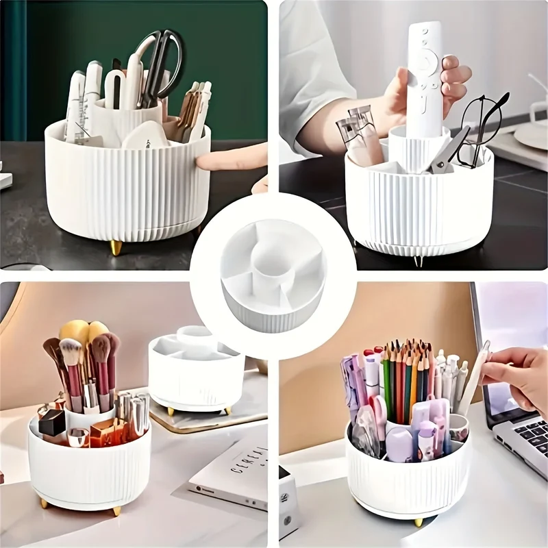 Euroselle 360-Degree Rotating Makeup Storage With Five Sections