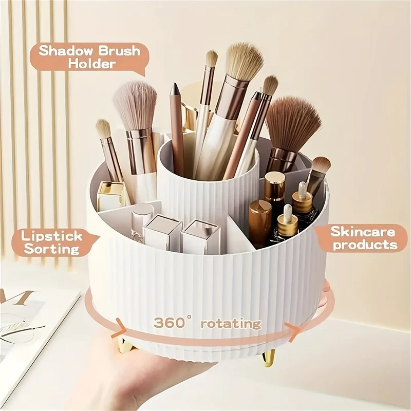 Euroselle 360-Degree Rotating Makeup Storage With Five Sections