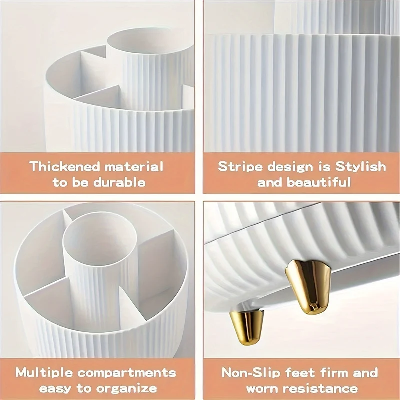 Euroselle 360-Degree Rotating Makeup Storage With Five Sections