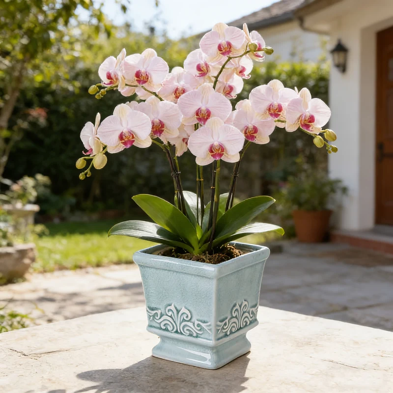 Euroselle Vintage Ceramic Planter With Compact Square Design For Elegant Indoor Plant Display