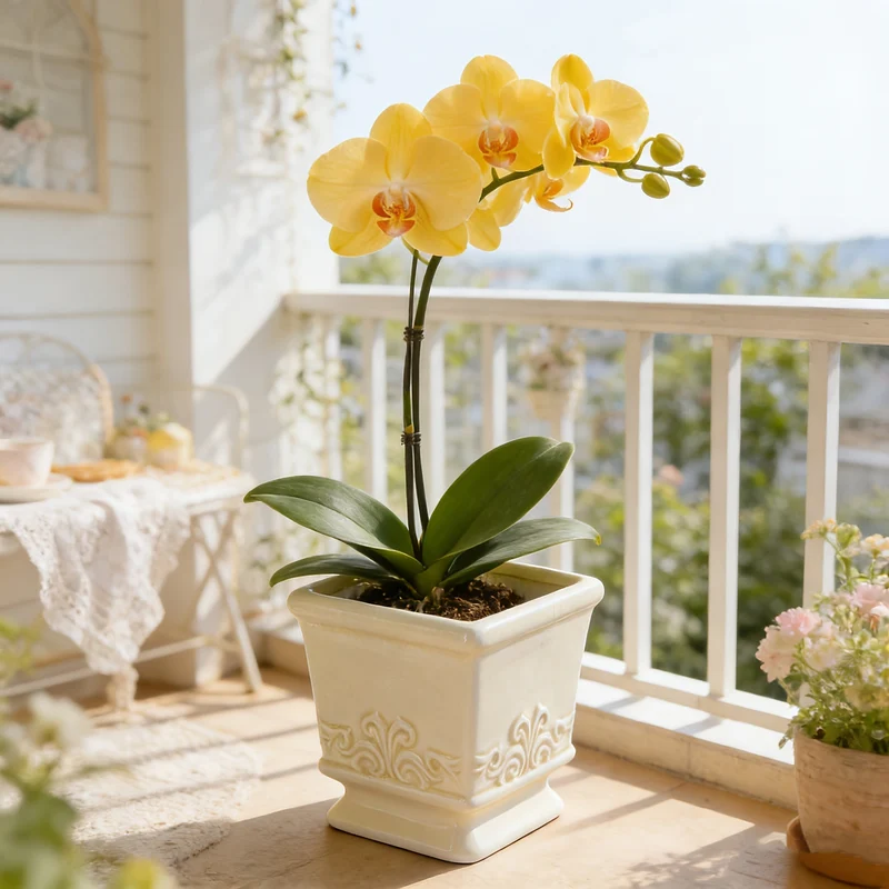Euroselle Vintage Ceramic Planter With Compact Square Design For Elegant Indoor Plant Display