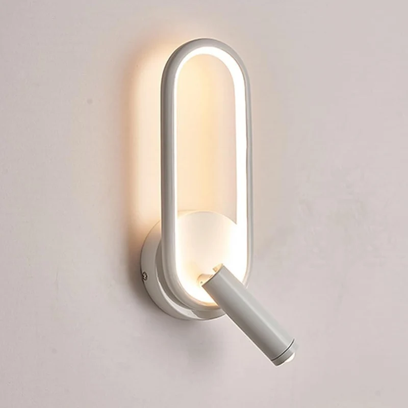 Euroselle Wall Lamp LED Aluminum Iron Adjustable Reading Light Black White