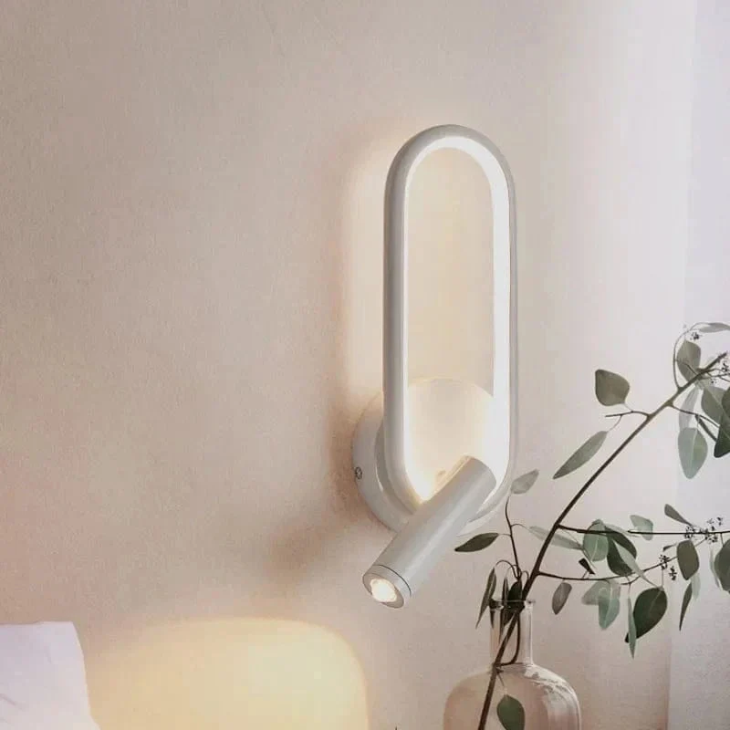 Euroselle Wall Lamp LED Aluminum Iron Adjustable Reading Light Black White