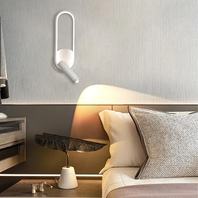 Euroselle Wall Lamp LED Aluminum Iron Adjustable Reading Light Black White