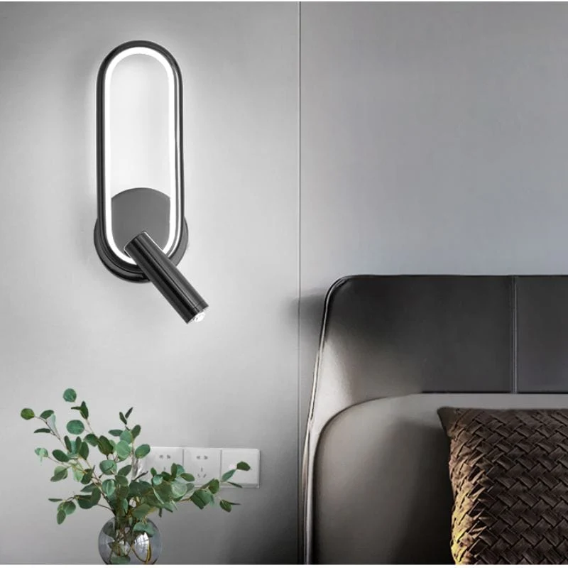 Euroselle Wall Lamp LED Aluminum Iron Adjustable Reading Light Black White