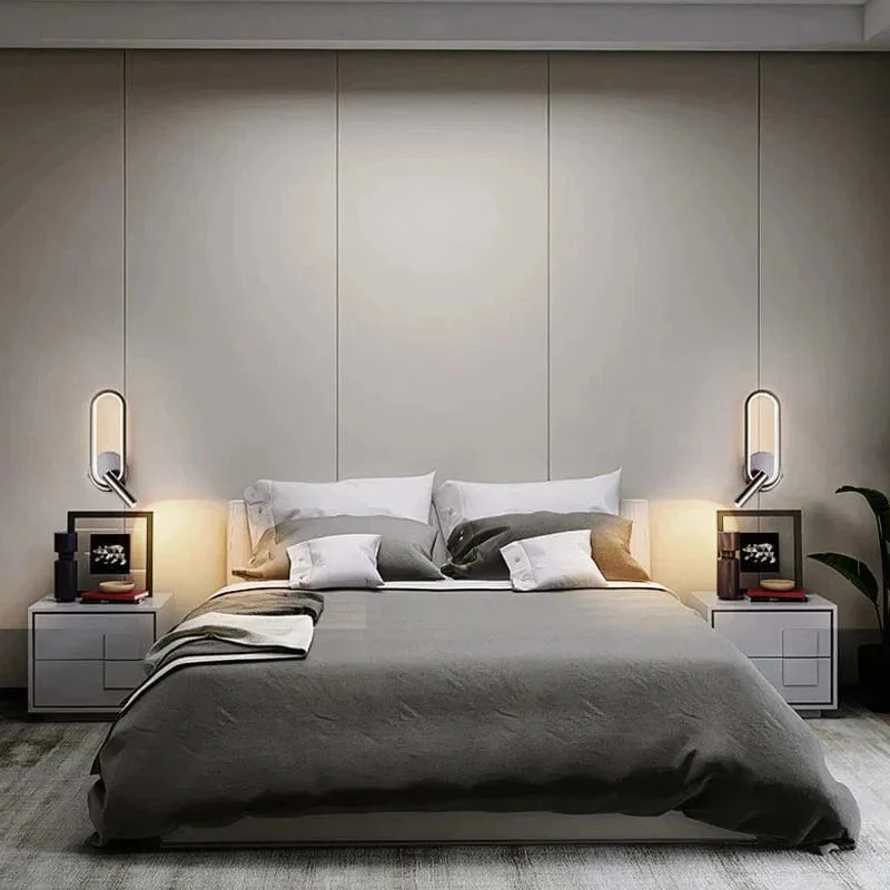 Euroselle Wall Lamp LED Aluminum Iron Adjustable Reading Light Black White