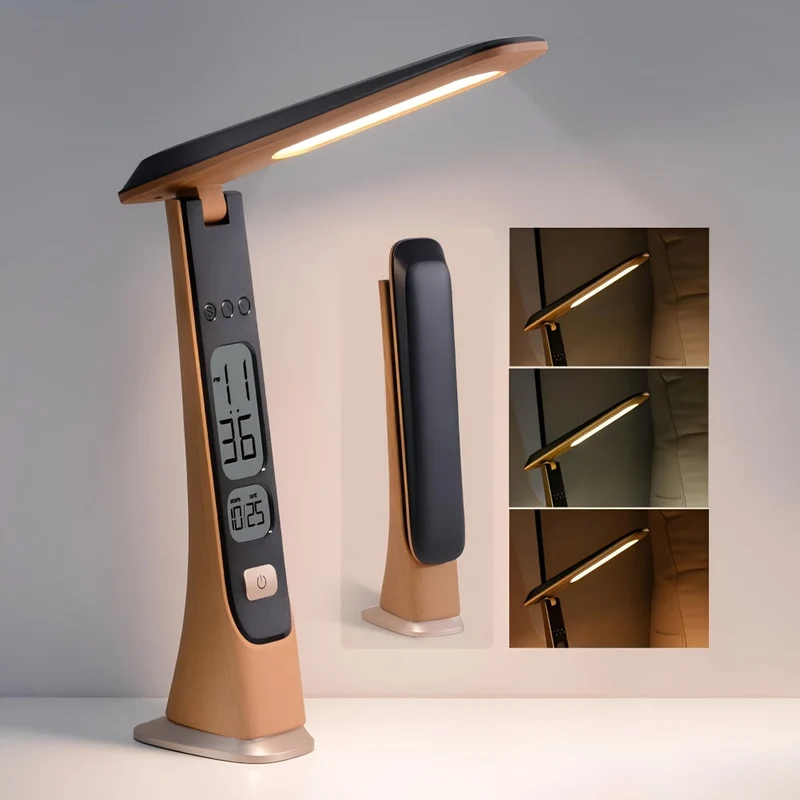 Euroselle Foldable LED Desk Lamp With Time Display