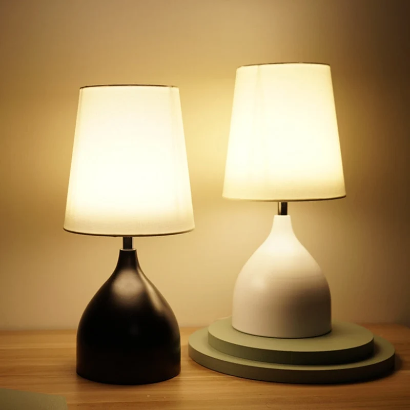 Euroselle LED Table Lamp With Solid Wood Housing, 5W Warm Light, Indoor Plug-In