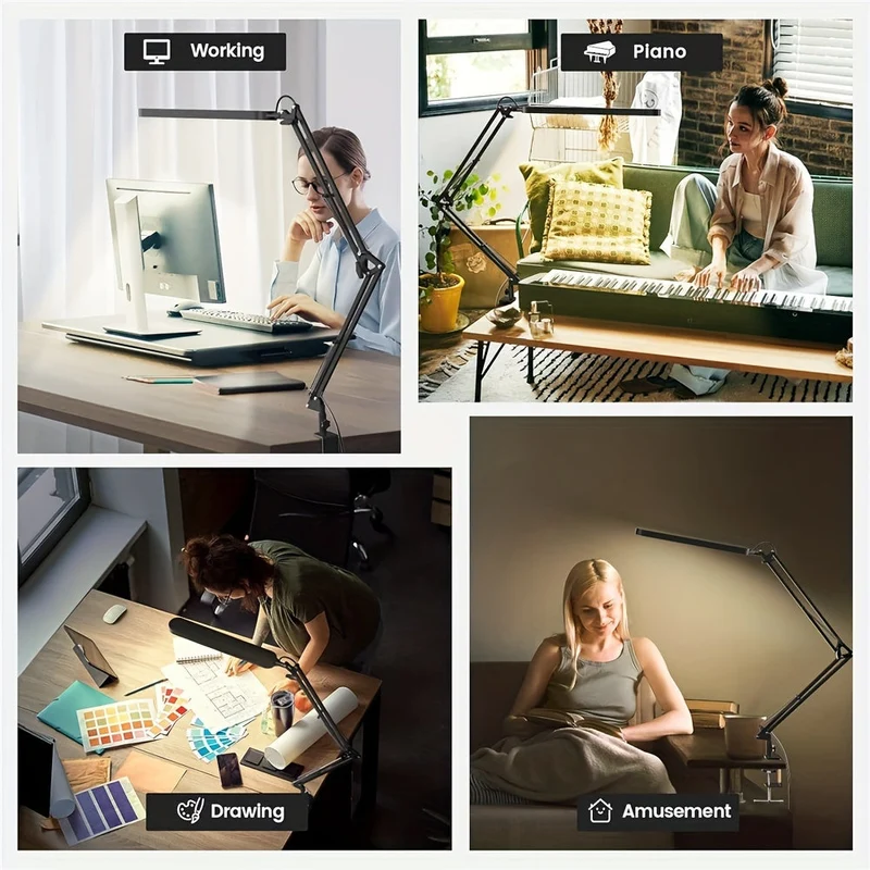 Euroselle Ultra Bright Adjustable LED Clip Lamp With Three Color Temperatures
