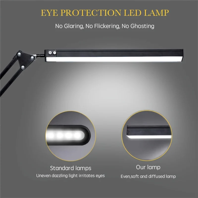 Euroselle Ultra Bright Adjustable LED Clip Lamp With Three Color Temperatures