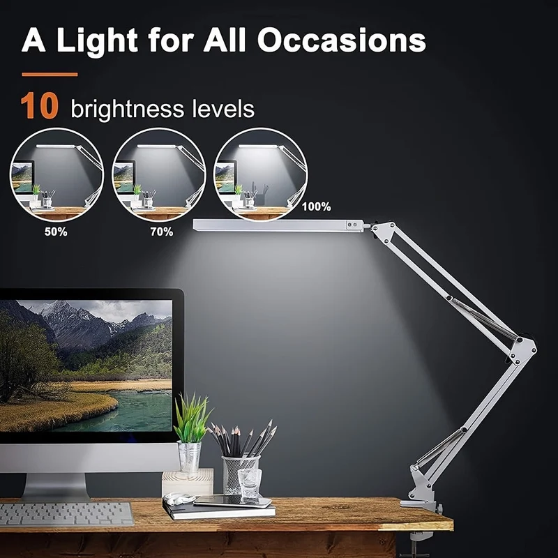 Euroselle Ultra Bright Adjustable LED Clip Lamp With Three Color Temperatures