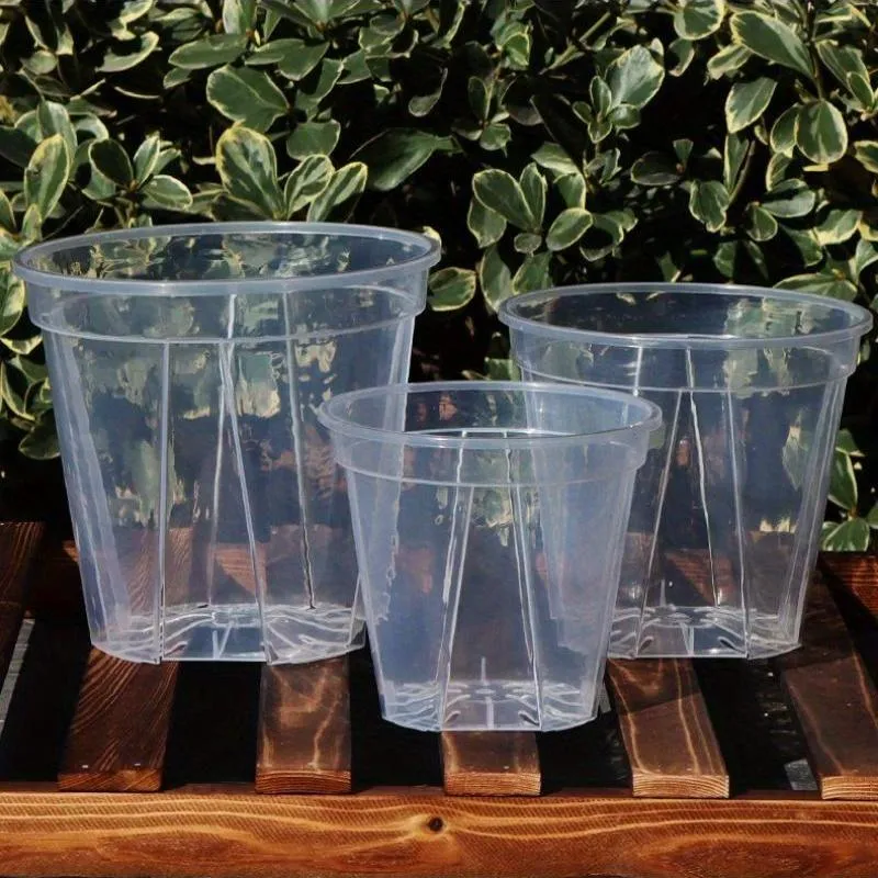 Euroselle Clear Pots With Built In Drainage Holes For Healthy Growth