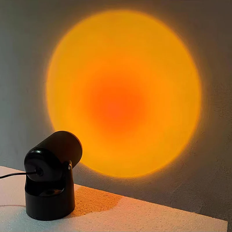 Euroselle Sunset Projection LED Table Lamp With Aluminum Glass USB Powered Indoor Light