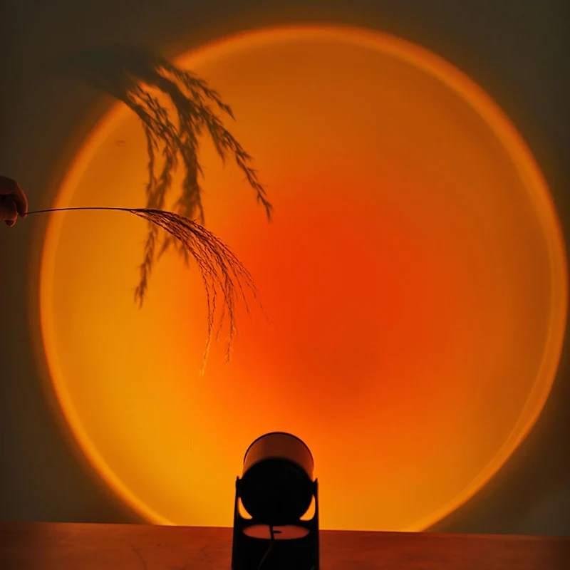Euroselle Sunset Projection LED Table Lamp With Aluminum Glass USB Powered Indoor Light