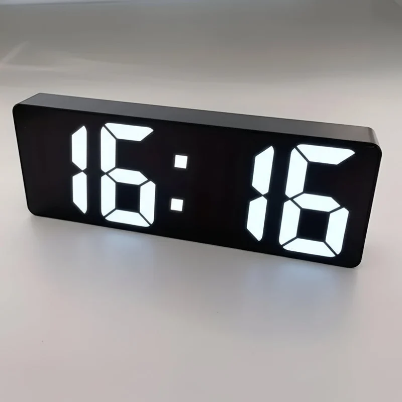 Euroselle Contemporary LED Alarm Clock With Custom Snooze And Battery USB Power