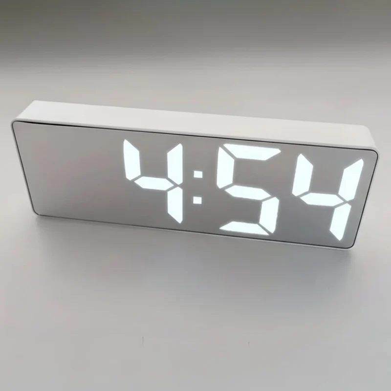 Euroselle Contemporary LED Alarm Clock With Custom Snooze And Battery USB Power