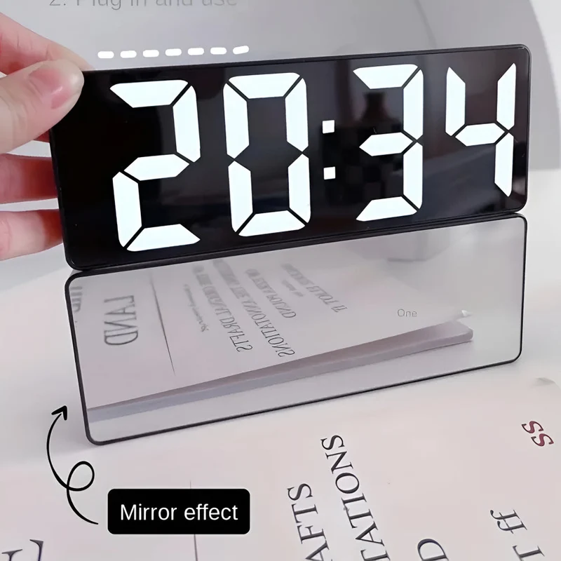 Euroselle Contemporary LED Alarm Clock With Custom Snooze And Battery USB Power