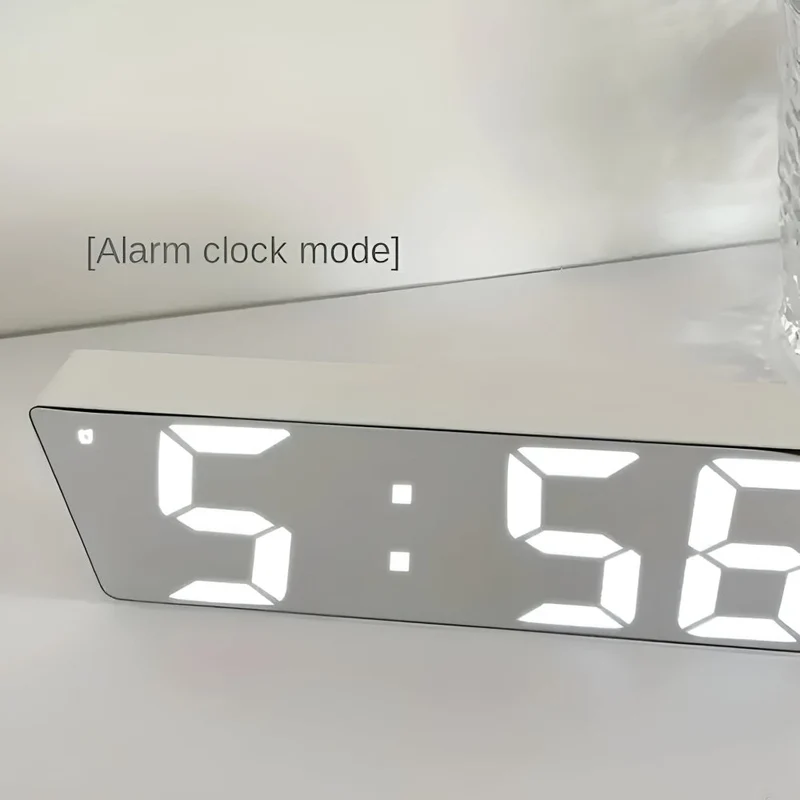 Euroselle Contemporary LED Alarm Clock With Custom Snooze And Battery USB Power