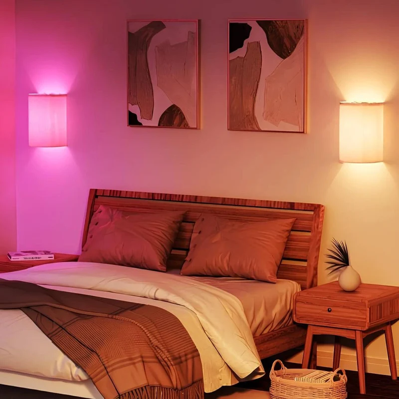 Linen Glow Wall Light With Dimmable Rechargeable LED And Remote Control Euroselle