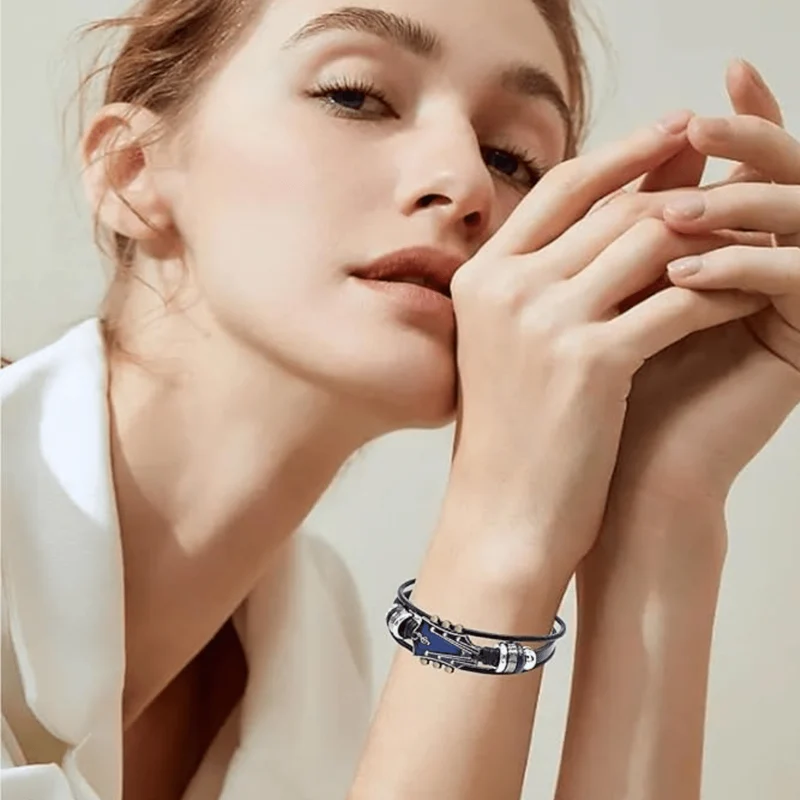 Euroselle Leather Bracelet Inspired By Musical Guitars