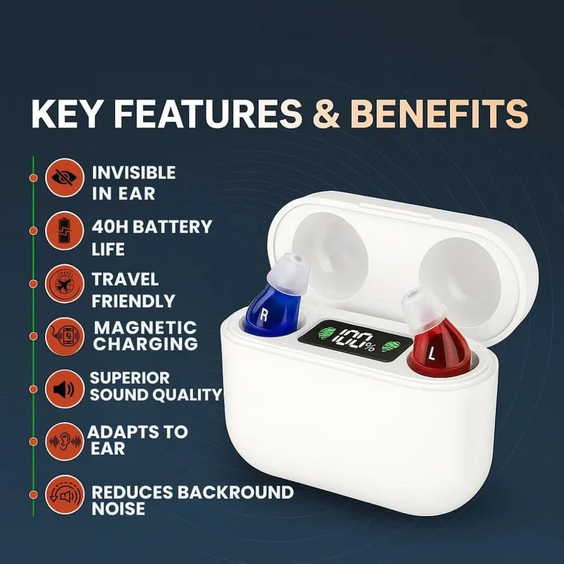 Euroselle Invisible In-Ear Hearing Aids With Rechargeable Design And Crystal Clear Sound
