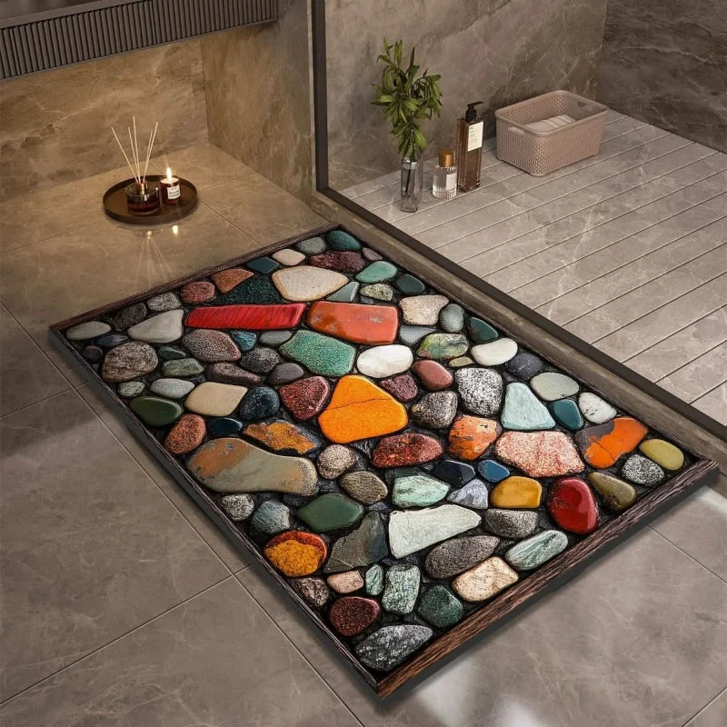 Euroselle Diatomaceous Earth Bath Mat With Anti-Slip Quick Dry Comfort