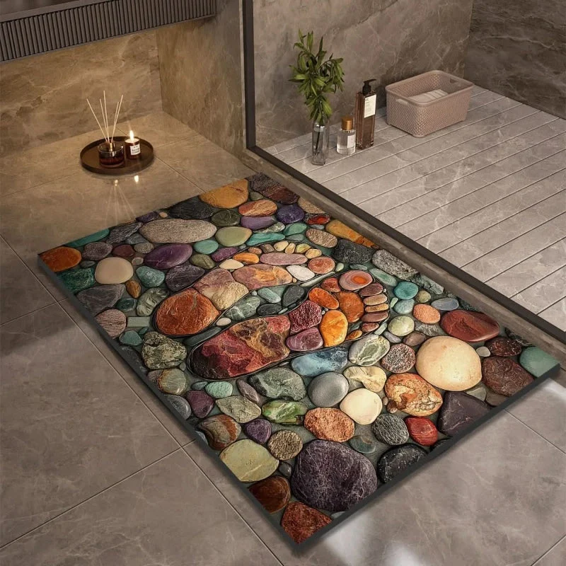 Euroselle Diatomaceous Earth Bath Mat With Anti-Slip Quick Dry Comfort