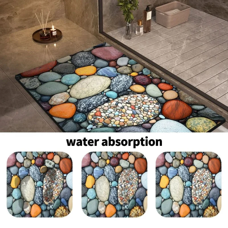 Euroselle Diatomaceous Earth Bath Mat With Anti-Slip Quick Dry Comfort