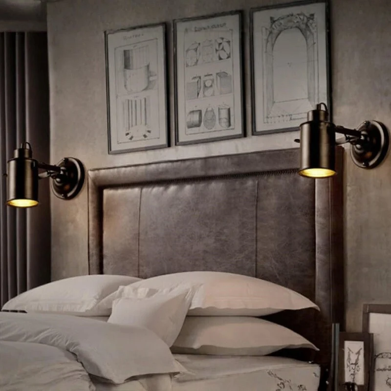 Euroselle Wrought Iron Wall Sconce With Adjustable Arm