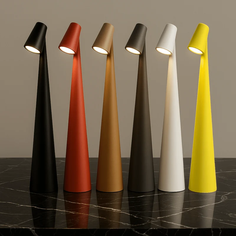 Euroselle Cordless Metal Table Lamp With Rechargeable Battery