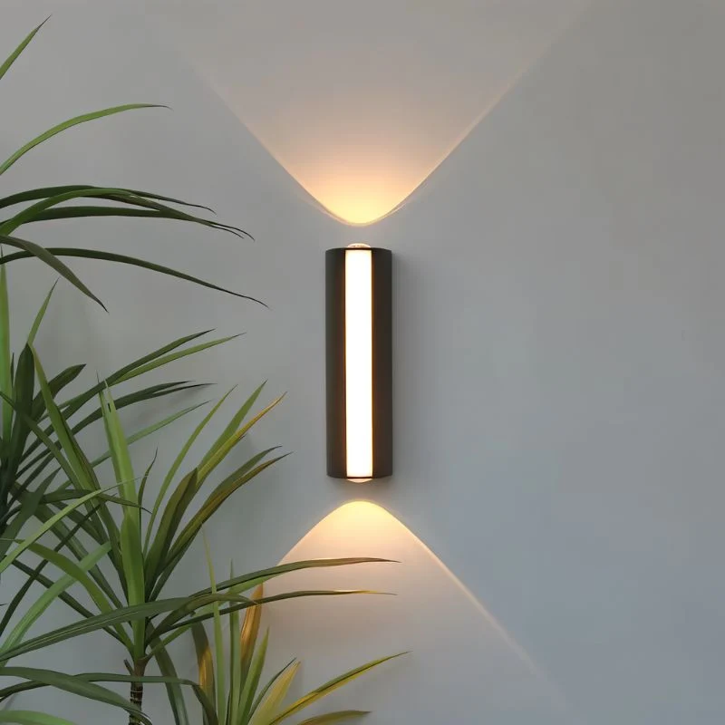 Euroselle Outdoor Wall Lamp Metal IP65 Waterproof LED Black Warm Illumination