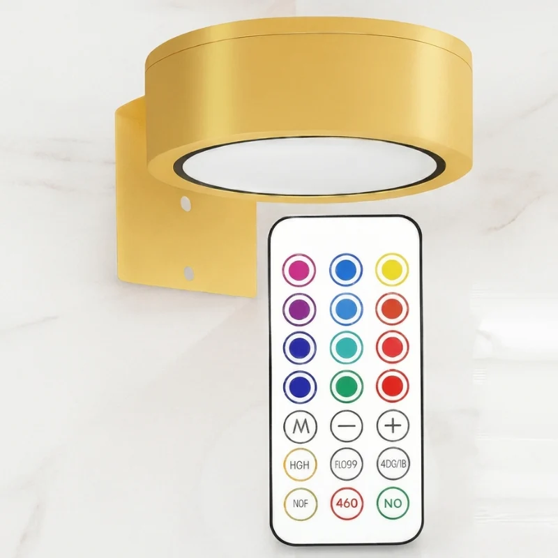 Wall Sconce Magnetic Rechargeable Remote Control 13 Color Euroselle