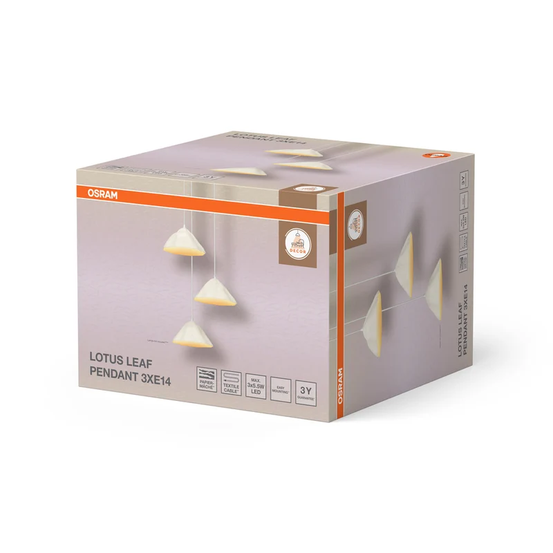 OSRAM DECOR Pendelleuchte 3-flammig Decor Lotus Leaf weiß, E14